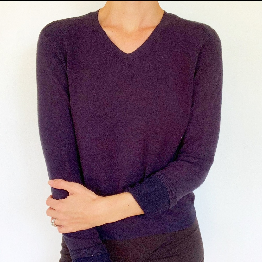 Vintage Limited America navy blue v-neck sweater size small